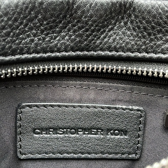 CHRISTOPHER KON Black Genuine Cowhide Leather Flat Crossbody Bag - Picture 5 of 10